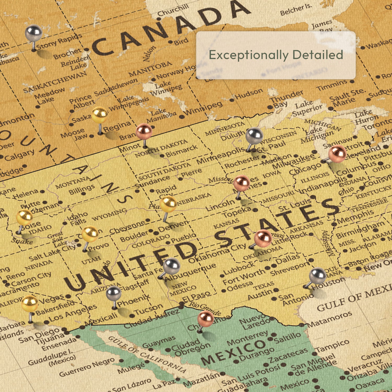 The Navigator Push Pin World Map 3