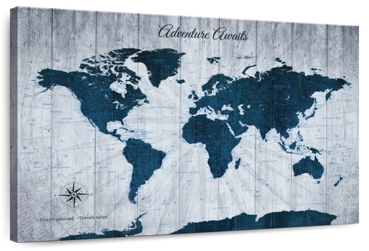 The Next Adventure Awaits Push Pin World Map 1