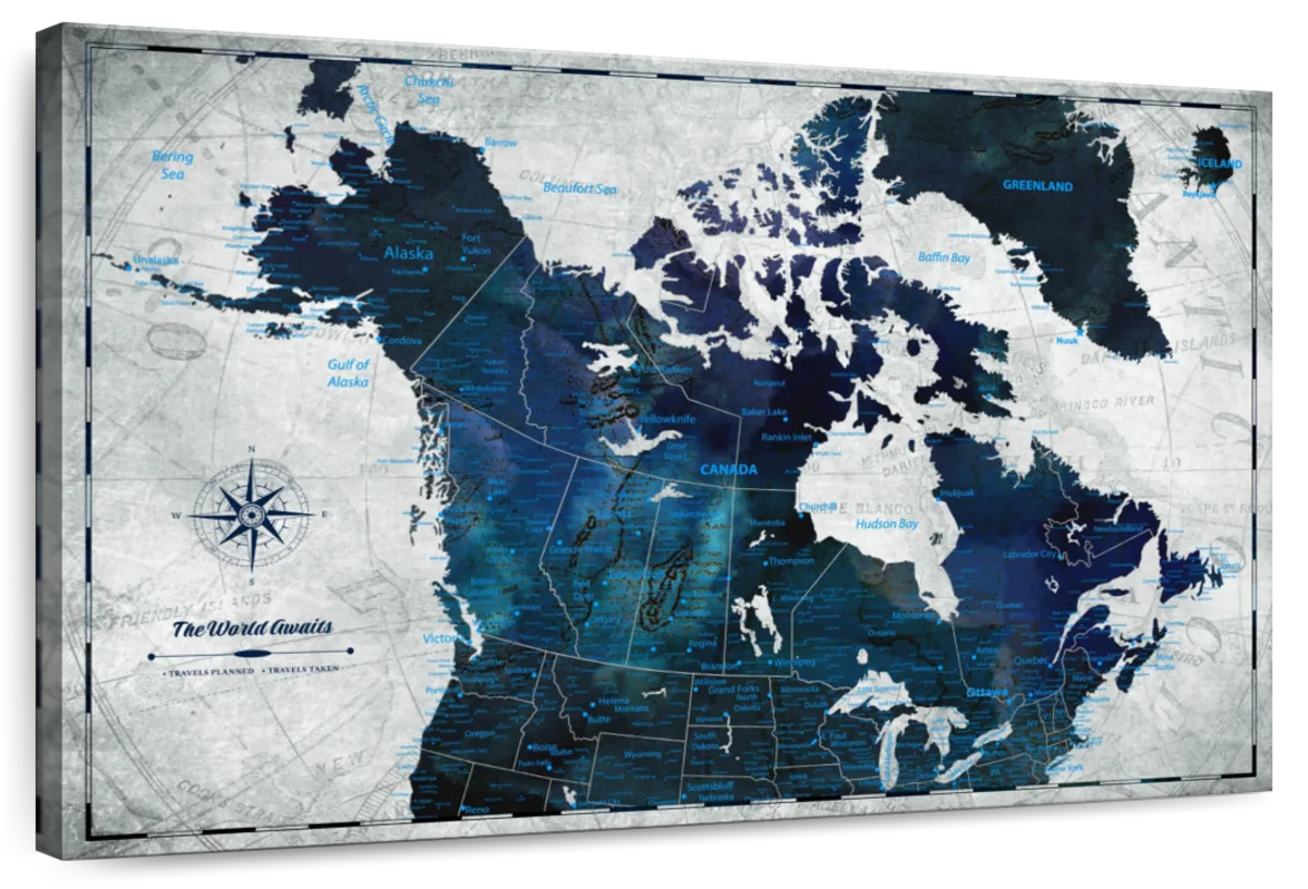The World Awaits Canada Push Pin Map 1