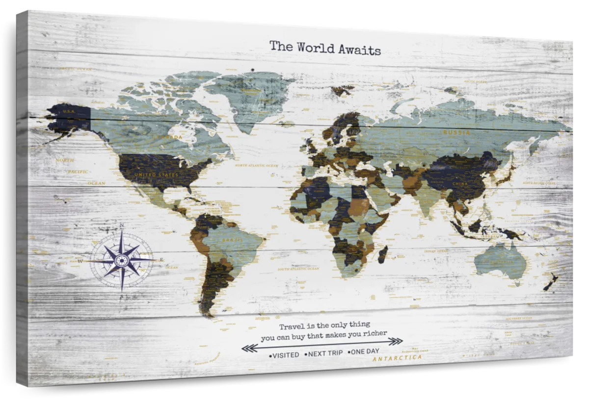 The World Awaits Push Pin Travel Map 1