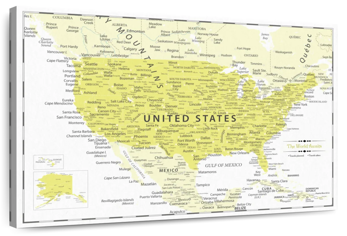 The World Awaits Push Pin USA Map 1