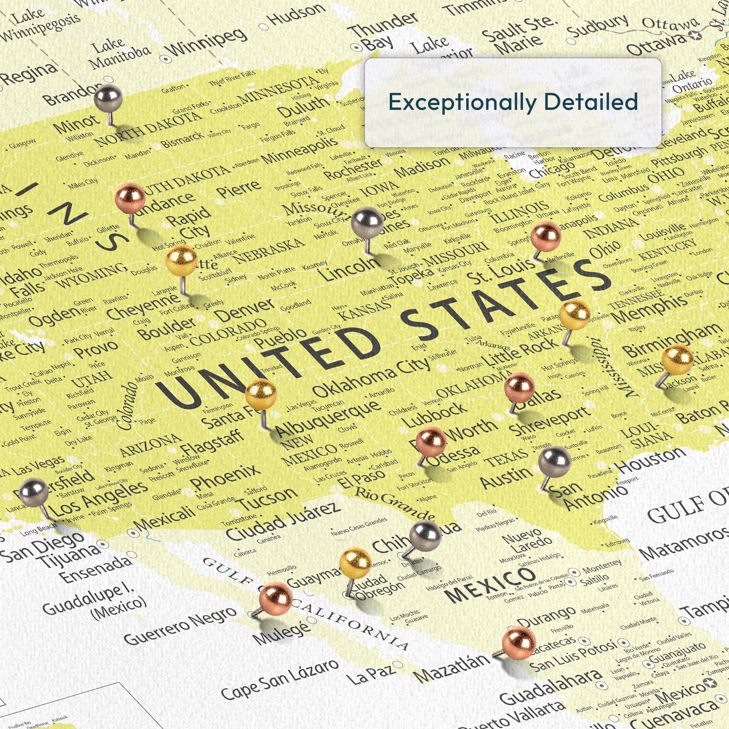The World Awaits Push Pin USA Map 3