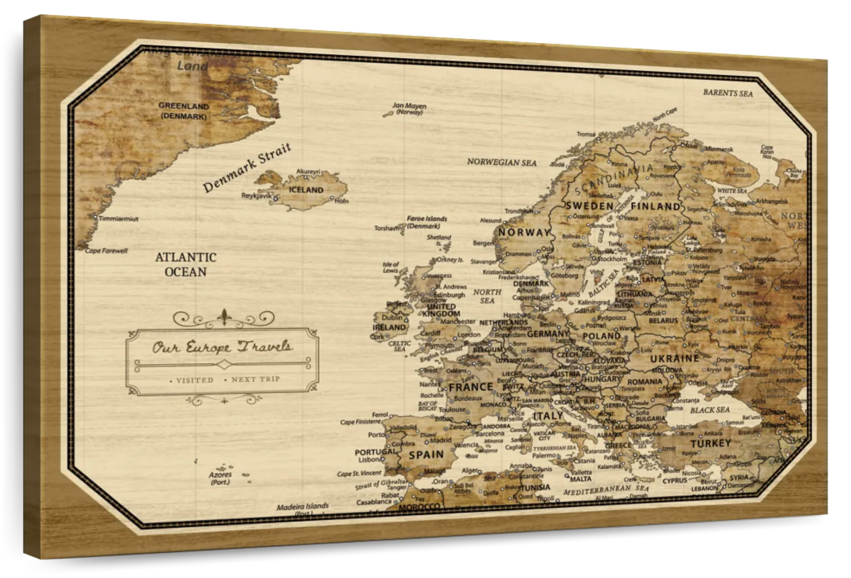 Timeless Europe Push Pin Map 1