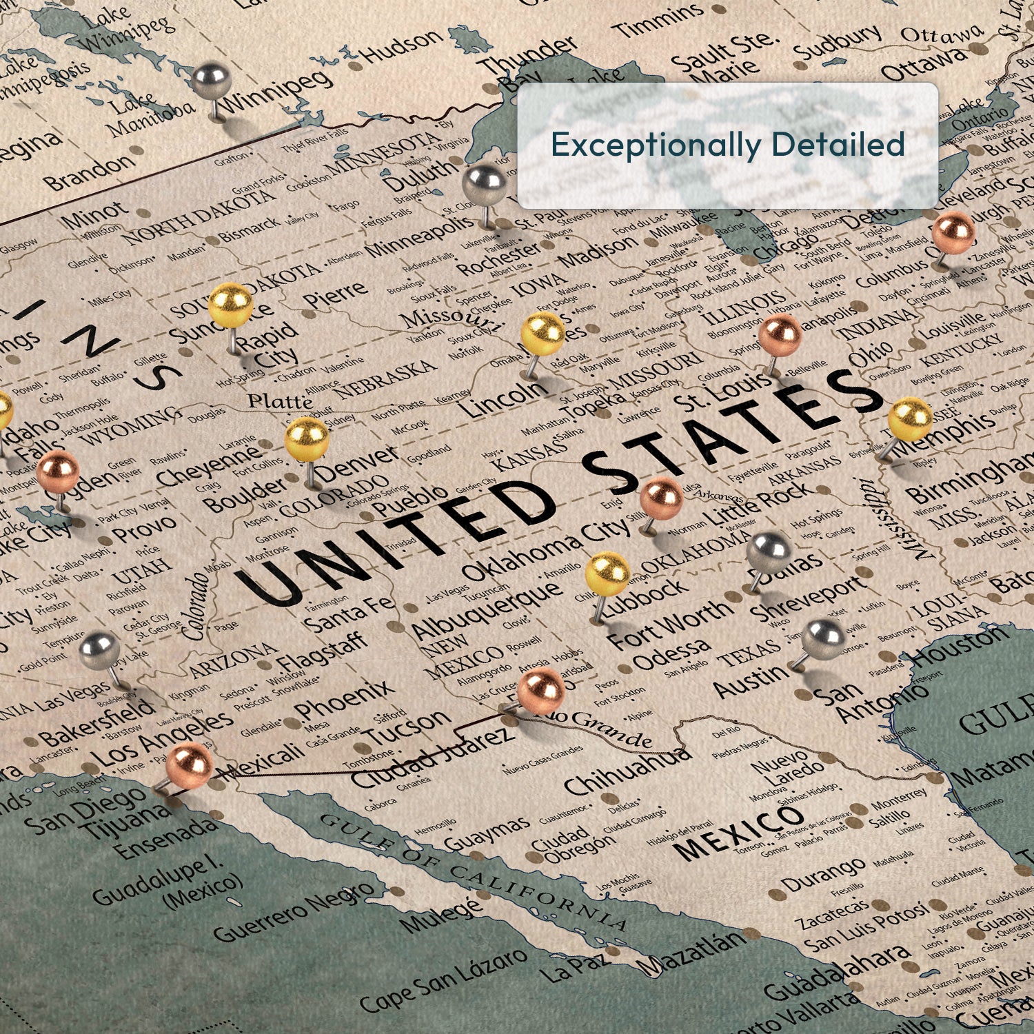 Timeless Quest Push Pin USA Map 7