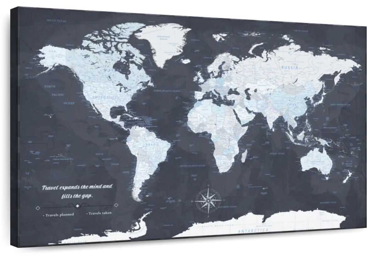 Travel Expands The Mind Push Pin World Map 1