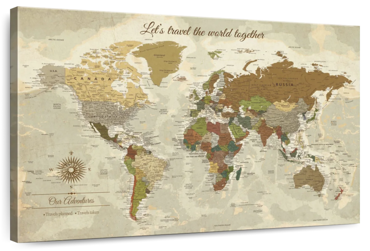Travel Together Push Pin World Map 1