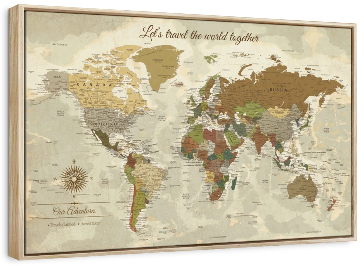 Travel Together Push Pin World Map 3