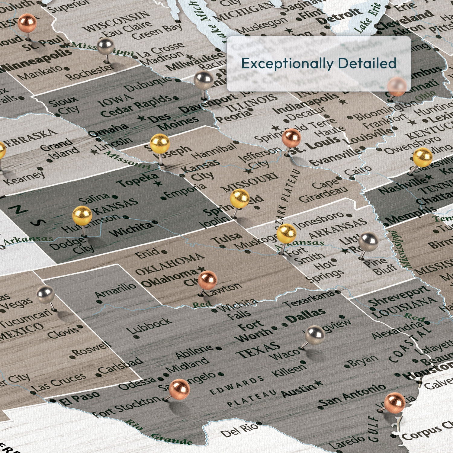 Travels and Adventures Push Pin USA Map 4