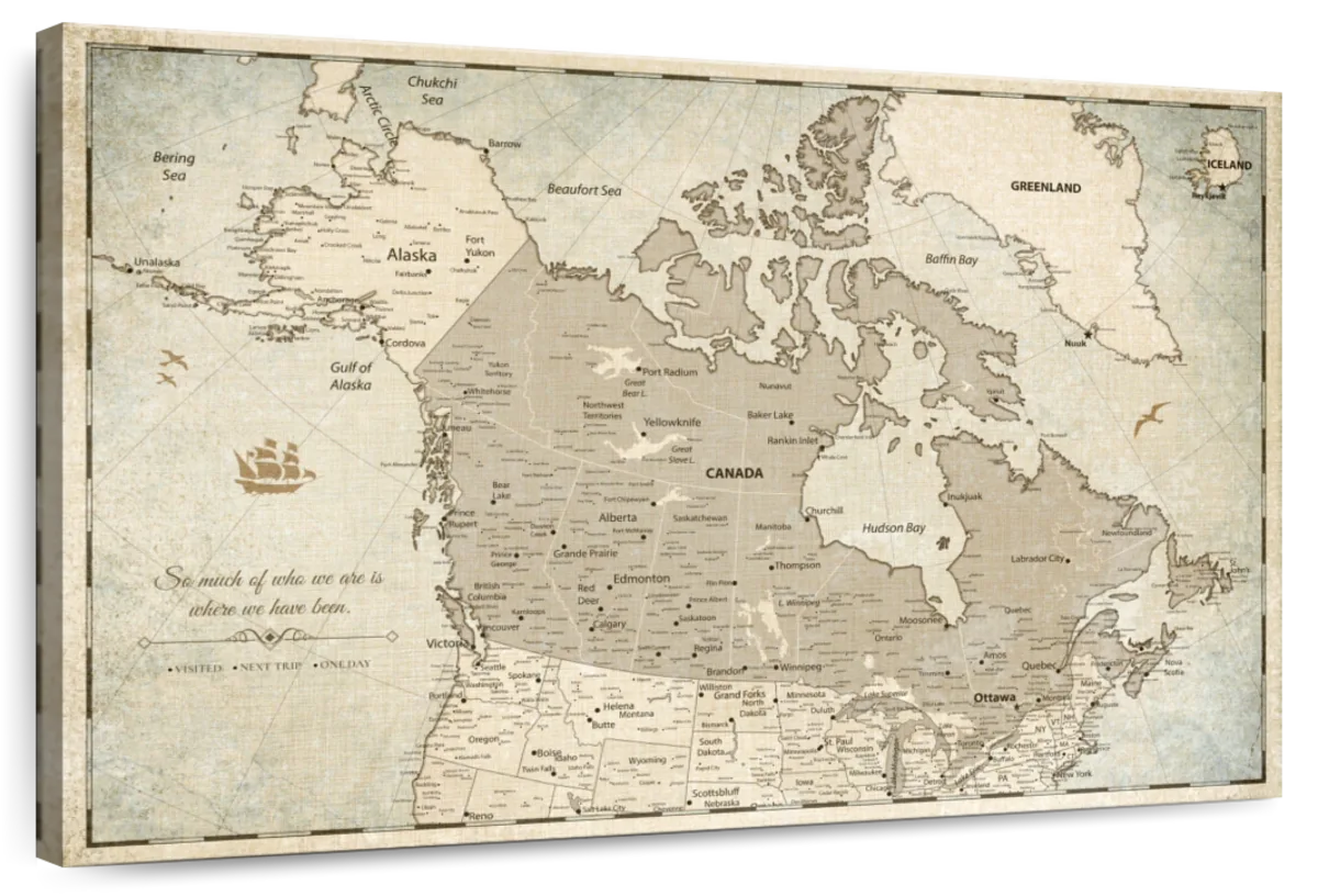 Vintage Push Pin Journeys Canada Map 1