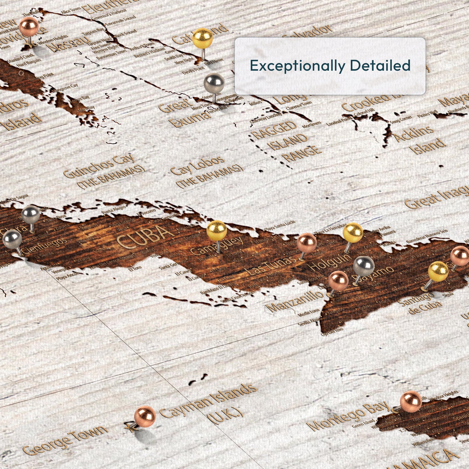 Wanderers Spirit Caribbean Push Pin Map 3