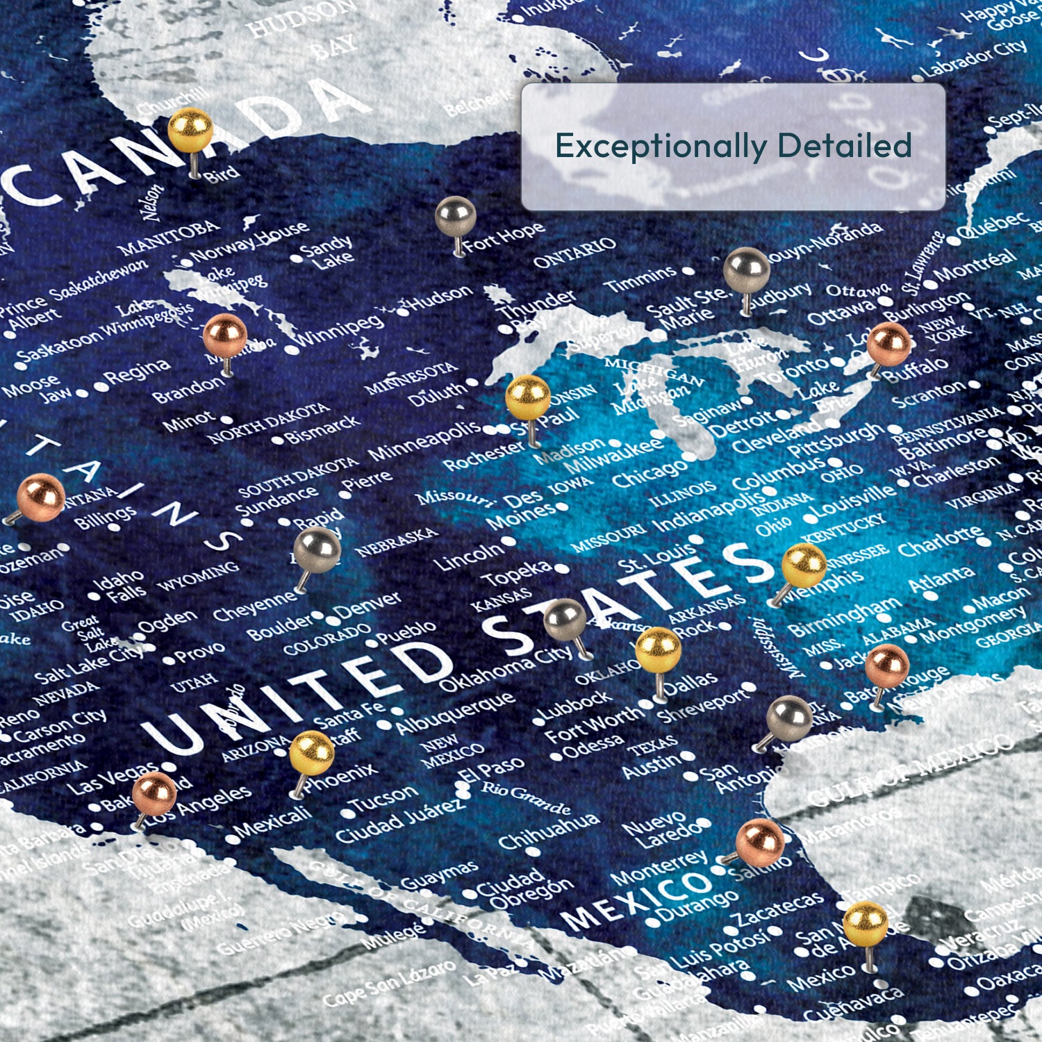 Wherever We Are Push Pin World Map 3