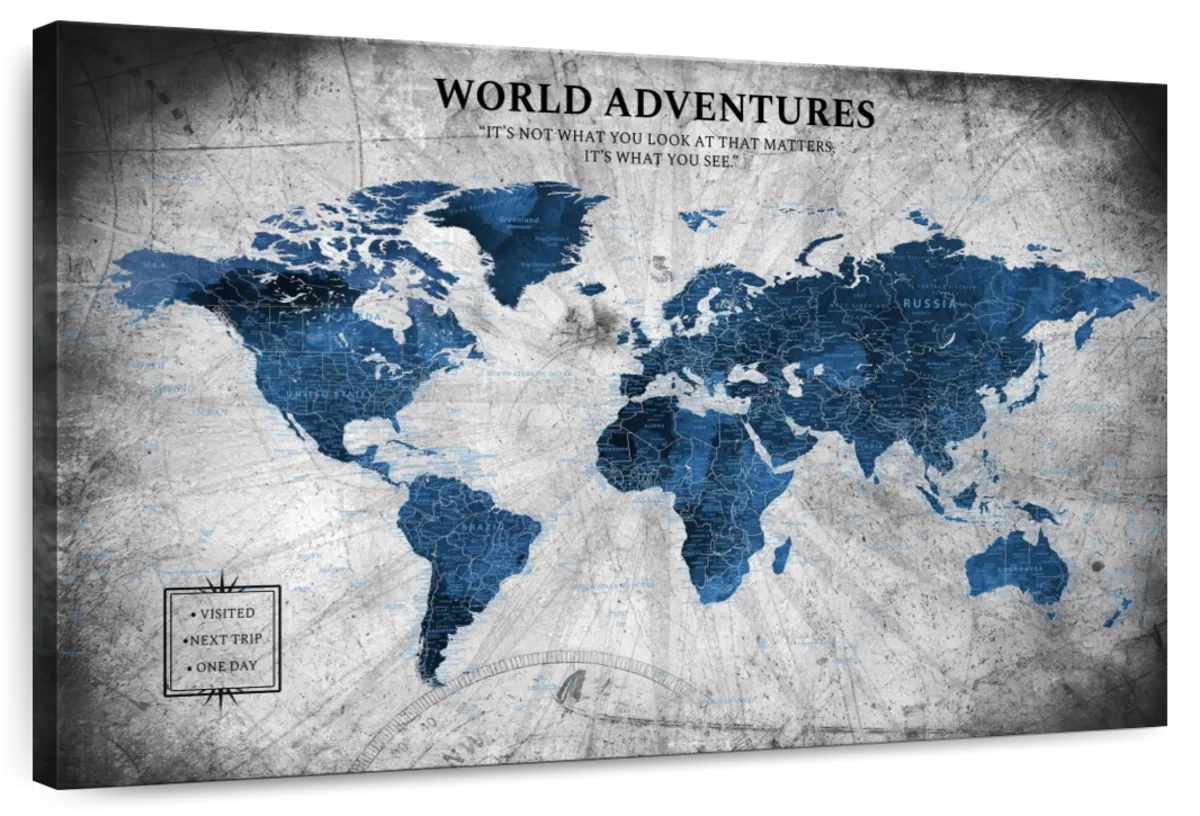 World Adventures Across Borders Push Pin Travel Map 1