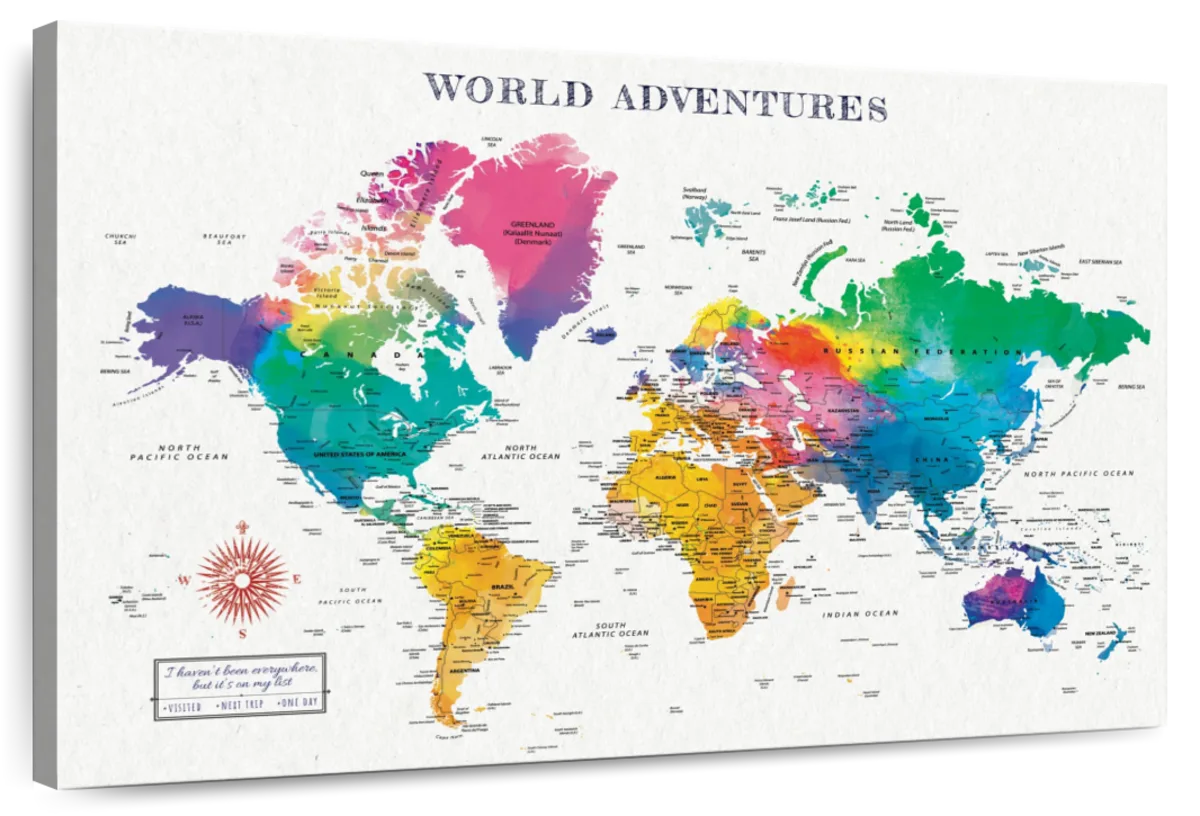 World Adventures Push Pin Travel Map 1