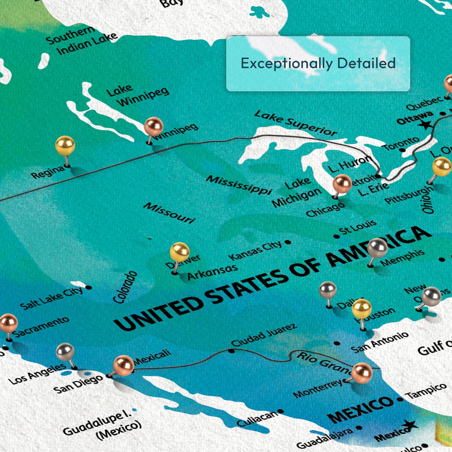 World Adventures Push Pin Travel Map 4