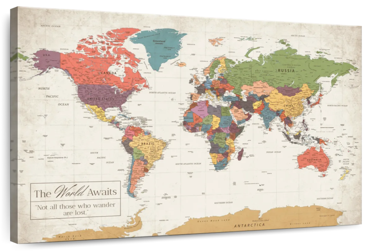 World Awaits I Push Pin World Map 1