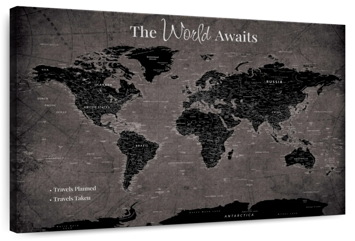 World Awaits Push Pin World Map 1