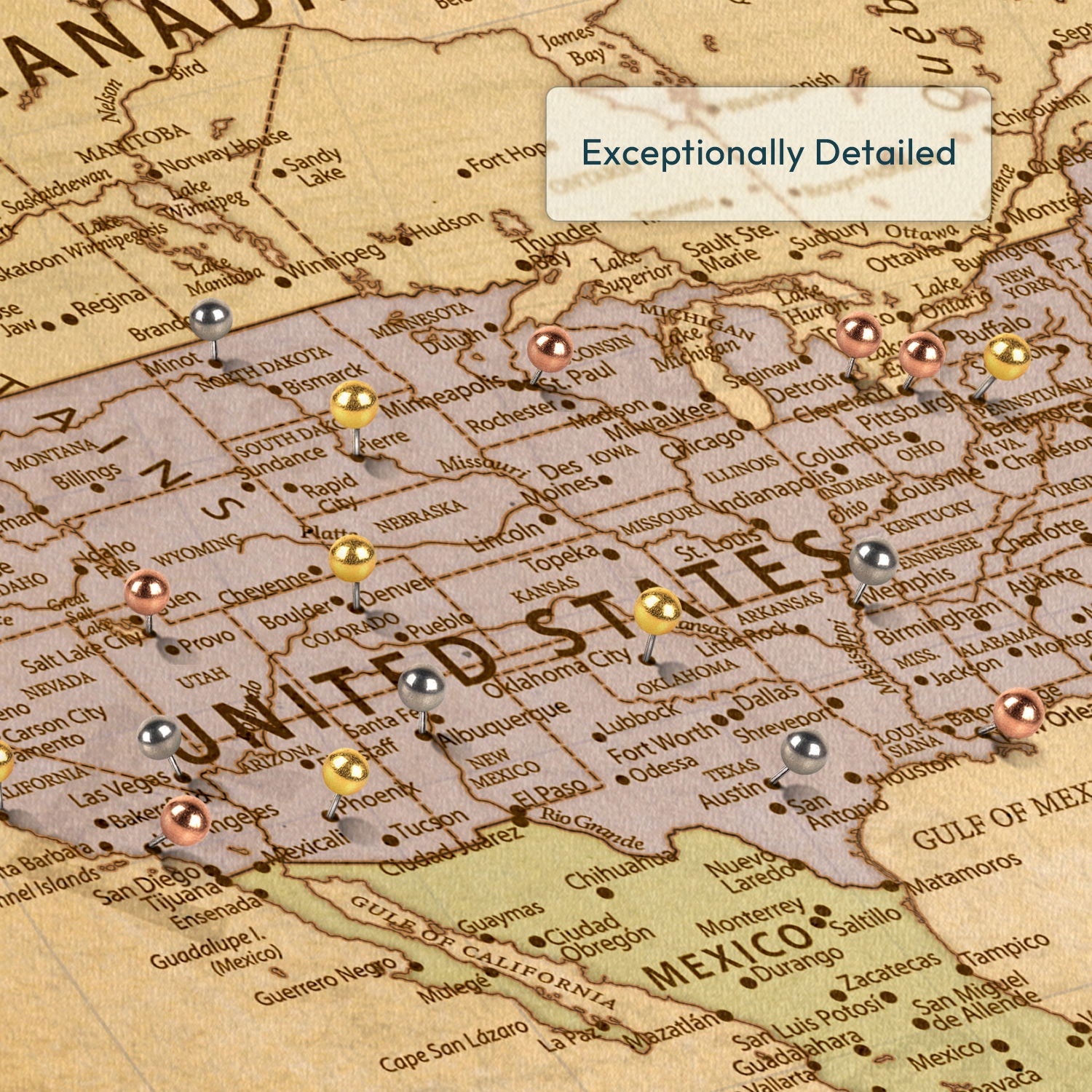 World Explorer Push Pin Travel Map 4