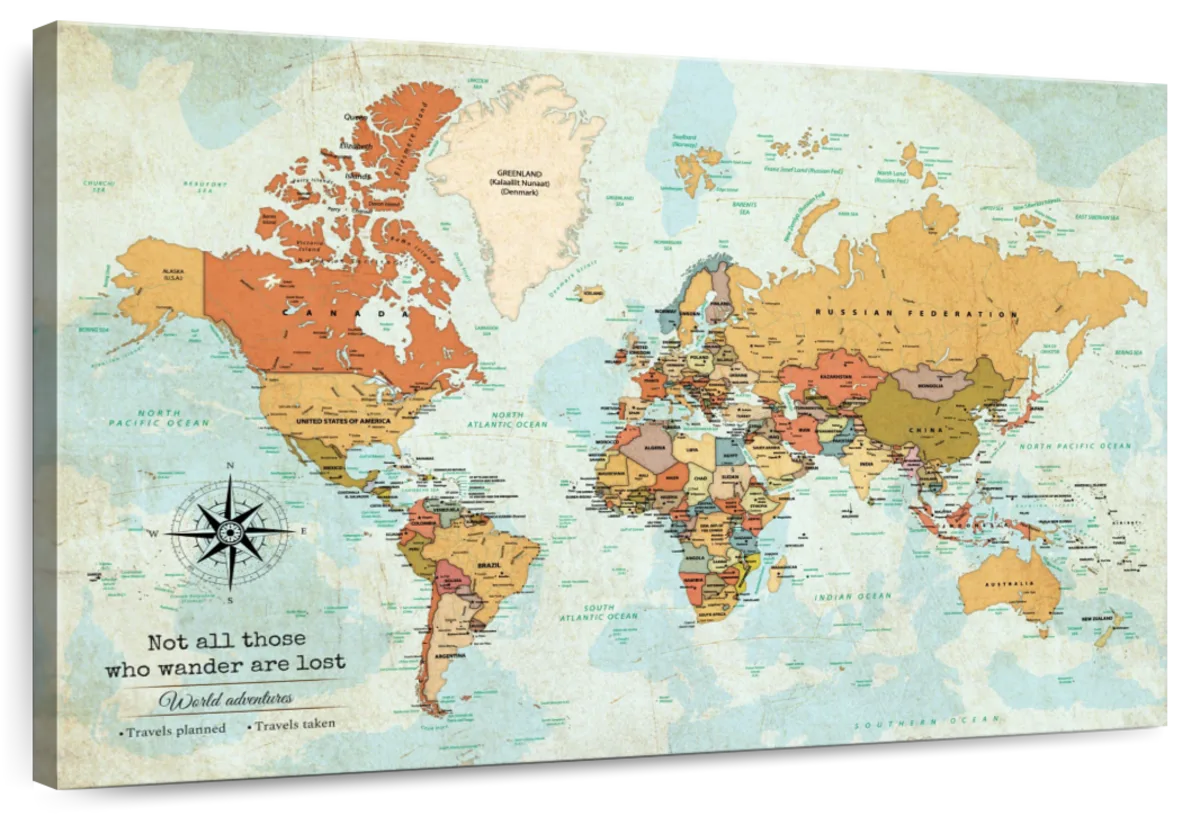 World Wanderer Push Pin Travel Map 1